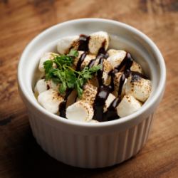 Chocolate-covered vanilla ice cream