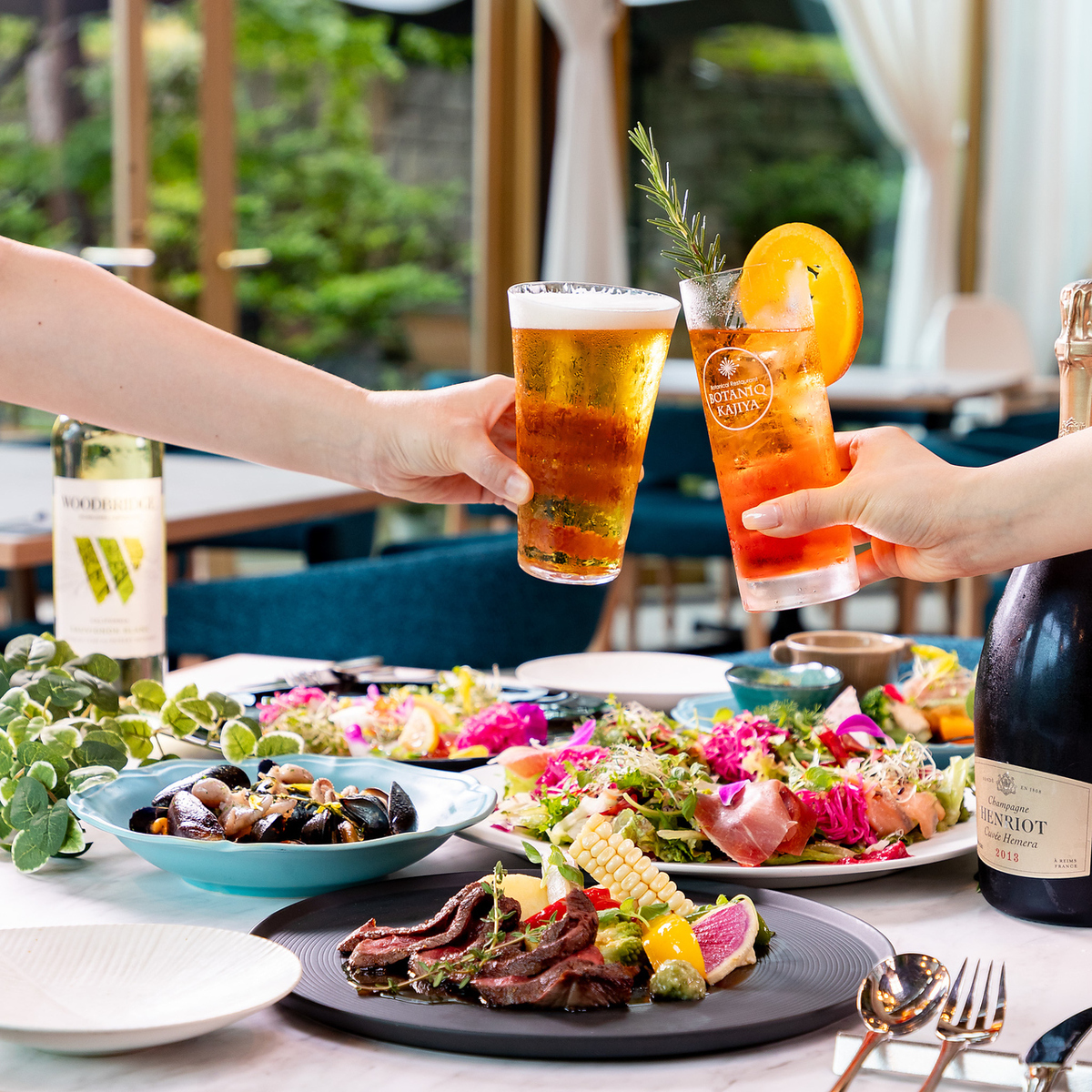ランチにプラス料金でちょこっとビールをお付けすることが可能☆