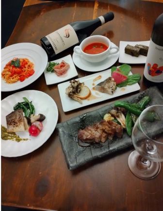 【3時間】アニバーサリーコース 鮮魚のアルフォルノや牛ハラミステーキを堪能するおすすめプラン