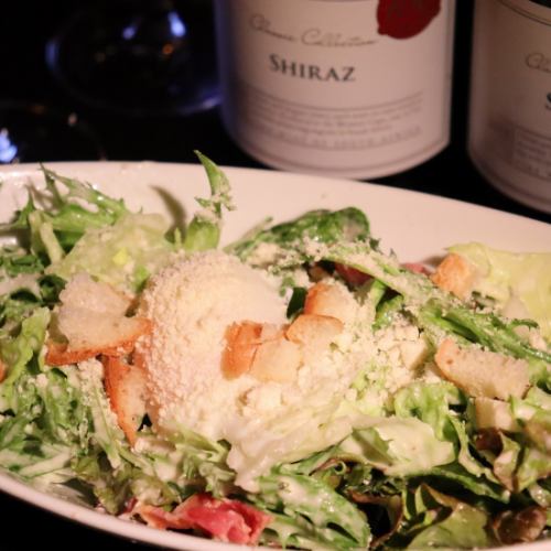 Caesar Salad with Warm Egg / Chopped Cobb Salad with Lots of Ingredients