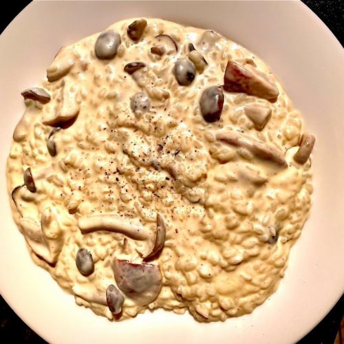 奶油烩饭牛肝菌和蘑菇