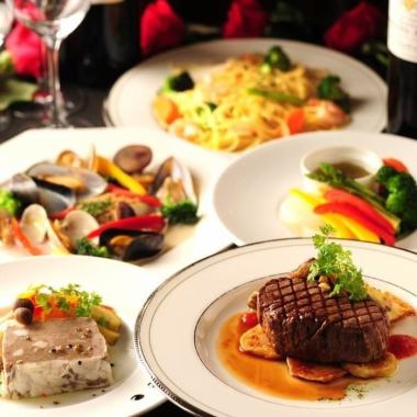 【2H飲み放題付◆シャンタムールコース】鯛や海老、牛もも肉にサツマイモ豚など豪華食材が勢揃い