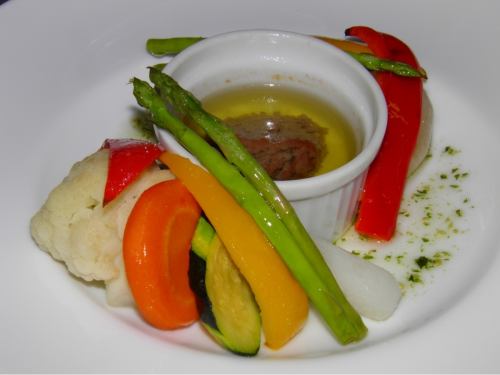 Bagna cauda with warm vegetables