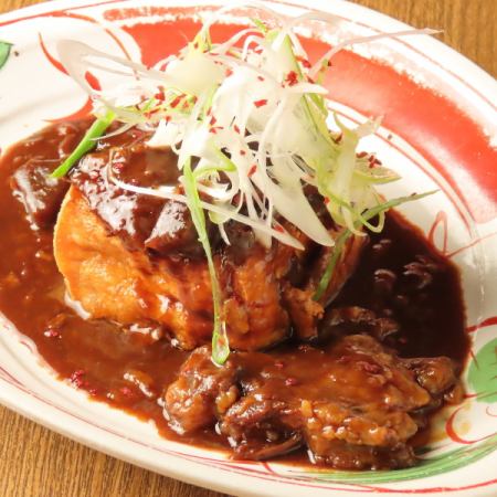 ぶっかけどて味噌厚揚げ豆腐