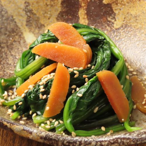 からすみと青菜お浸し