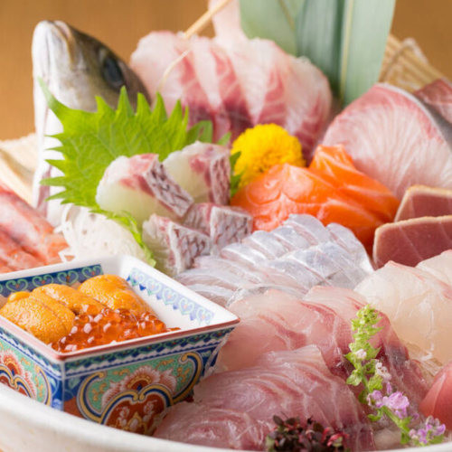 【忘年会】本マグロとウニのお造り/ズワイガニといくら飯 極コース 7000円/120分飲み放題付/10品