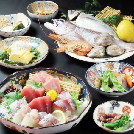 【3・4月】極みの海鮮三昧と牛サーロインの味噌漬け焼コース 7000円/120分飲み放題付/10品