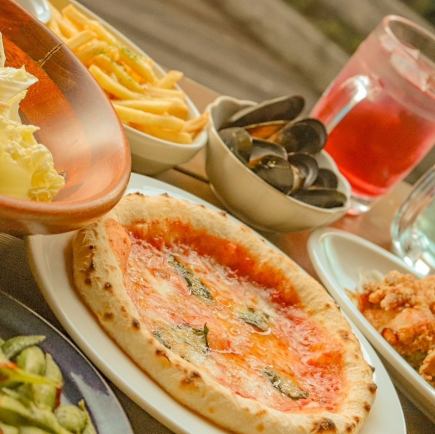 Our proud pizza & chicken nanban, 6 dishes + 2 hours of all-you-can-drink for 2,800 yen (tax included)