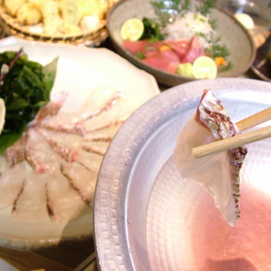 [All-you-can-drink] included! Setouchi sea bream shabu-shabu course 6000 yen coupon for 90 minutes → 120 minutes♪