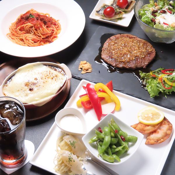 濃厚チーズ×肉☆名物沼ハンバーグ&熱々溶岩パスタ等、充実内容！120分[飲放]+全9品5000円(税込)