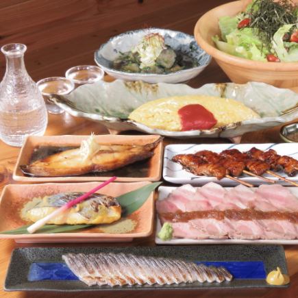 【当日OK!】【大満喫コース】金目煮付・刺盛り・ローストポーク全7品2時間飲み放題付5000円