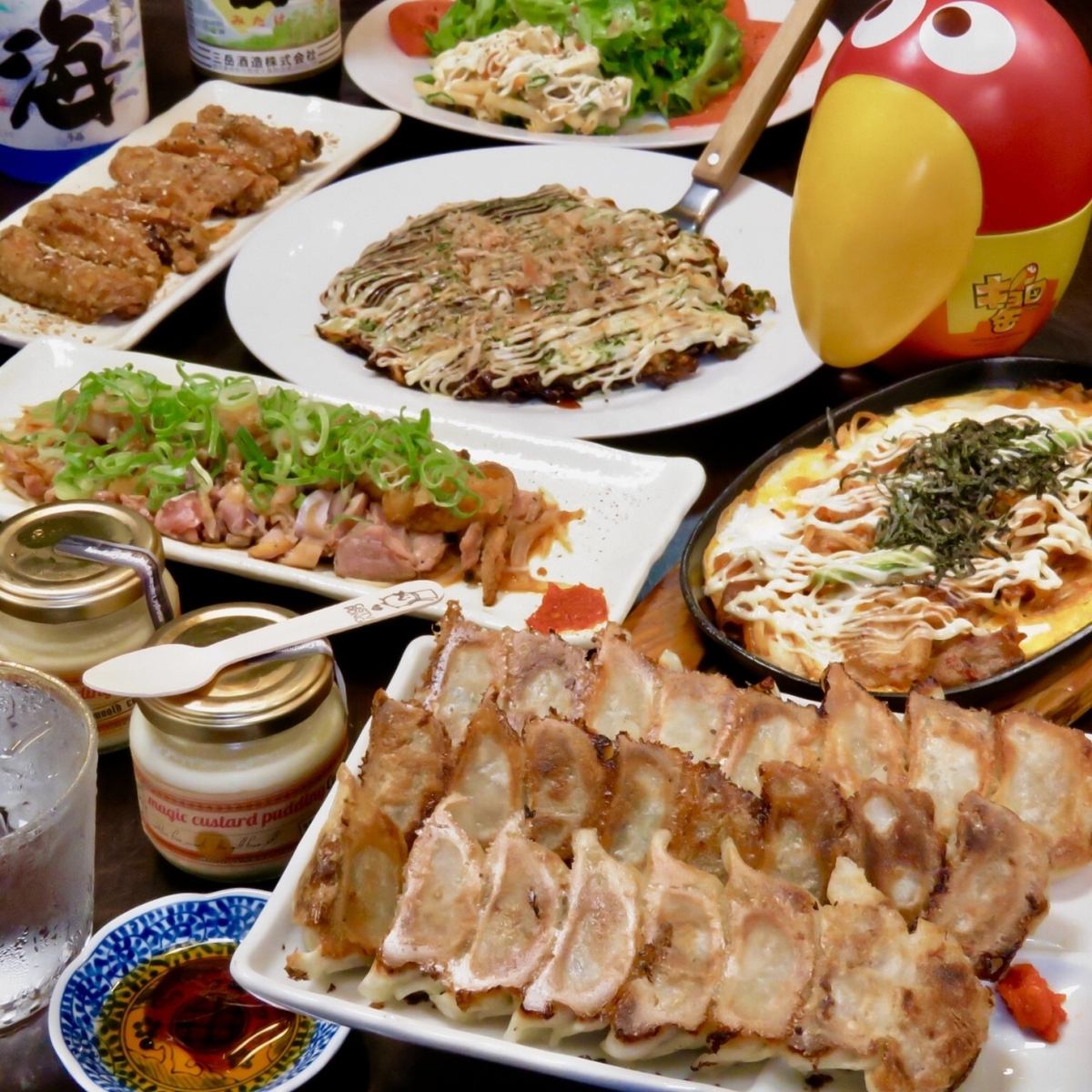 店内有饺子吃到饱套餐♪平日折扣400日元。