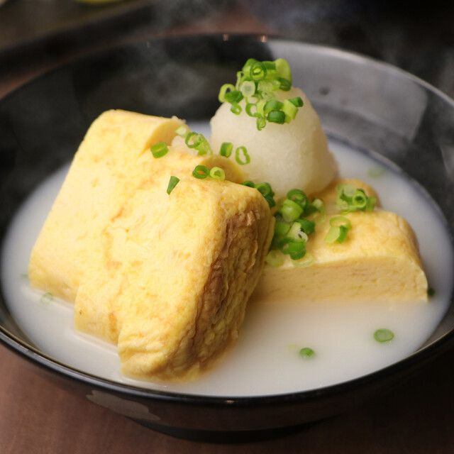 鶏の白濁スープの出汁巻き