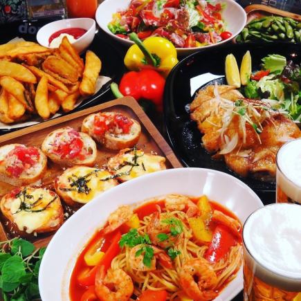 【超值优惠】6道菜套餐+2小时无限畅饮! ◎3,900日元◎
