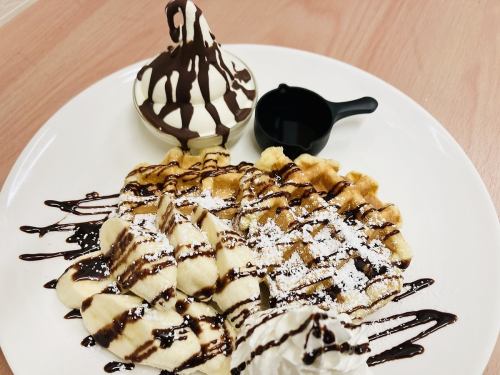 Chocolate banana waffle