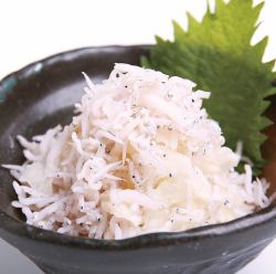 Whitebait with grated grater