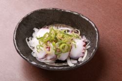 [Fish Sashimi] Green onion and octopus with ponzu sauce