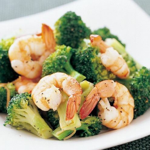 Stir-fried shrimp & broccoli