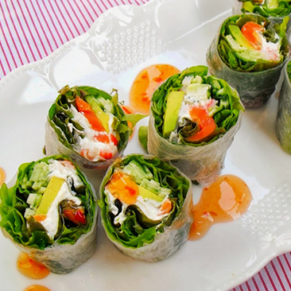 Raw spring roll salad