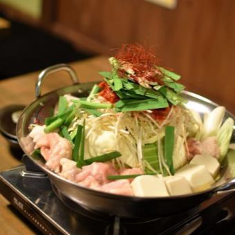 男性お勧め！国産生もつ鍋ならこれ◎男・武蔵コース◇全8品 3500円(税込)＋1500円で飲み放題