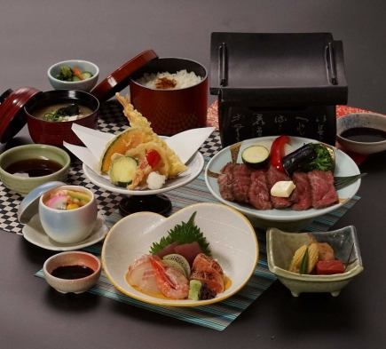 里山ステーキ御膳《全8品》3500円(税込)