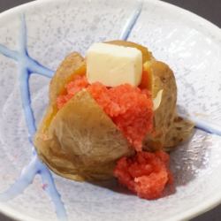 Kitaakari potatoes with butter and mentaiko