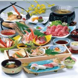 Crab and beef shabu-shabu banquet