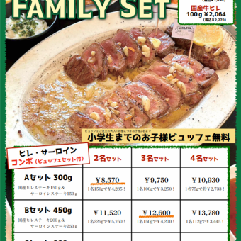 ヒレ・サーロインステーキ ファミリーセット★4名セット10930円(税込)