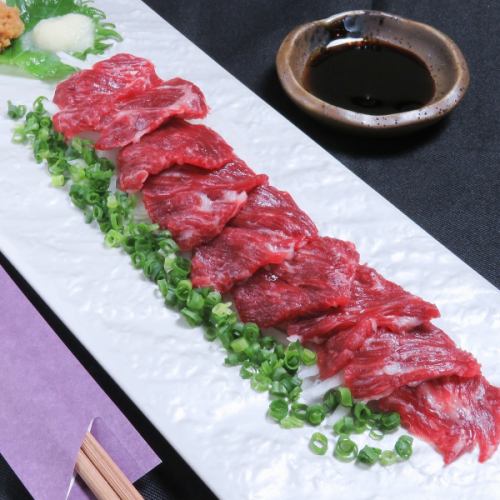 Horsemeat sashimi of horse mackerel