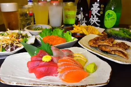いつでも！120分食べ飲み放題+お刺身+お寿司≪4500円（税込）≫