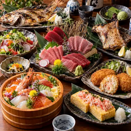 ■3-hour all-you-can-drink with draft beer "Fresh Course": 9 dishes including rare cuts of bluefin tuna and teriyaki cheek meat, 6000 yen ⇒ 5000 yen