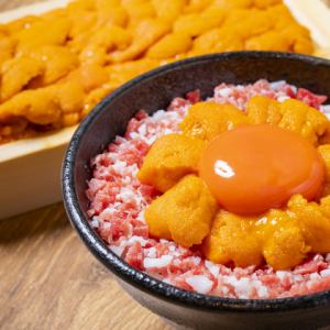 Beef fatty sea urchin bowl