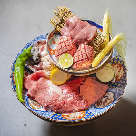 [August Yonezawa Beef, Offal and Tongue Feast Course]