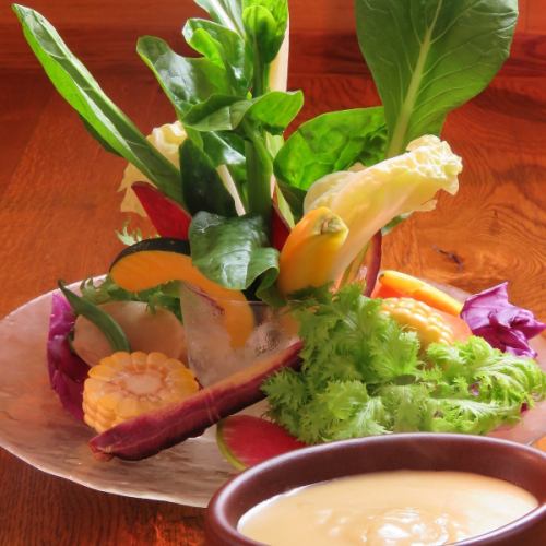 Bagna cauda with fresh vegetables