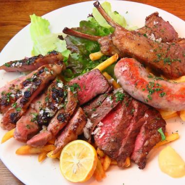 [5 kinds of charcoal-grilled meat course] For those who want to eat hearty meat ☆ Total 7 dishes 6000 yen (tax included)
