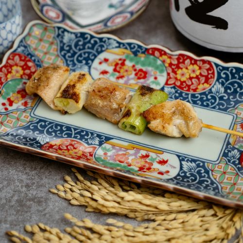 一根精心串起來的“烤雞肉串和蔬菜串”