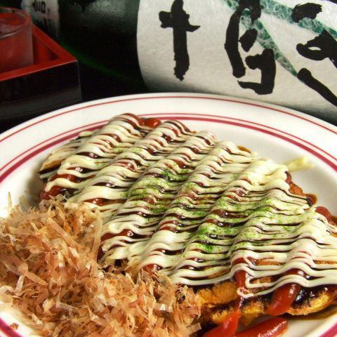 Okonomiyaki-style pork flat grill