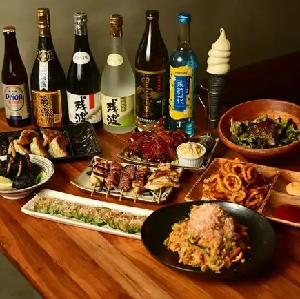 【生ビール・ワインも飲み放題】串焼き5本やメイン3品など全10品！贅沢2時間4500円(税込)コース