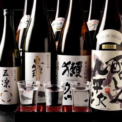 可以品嚐日本酒！喜愛酒的店長精心挑選的各種日本酒。