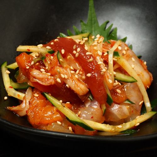 Salmon with kimchi