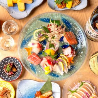 【極み水無月の宴】地酒22種OK120分飲み放題+刺身7種・道産牛・ホッケ・蟹ご飯等9品7000円