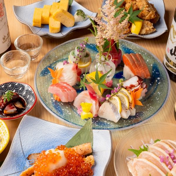 【札幌駅での宴会に】海鮮のアテや北海道名物が楽しめる飲み放題付きコースは120分3500円～