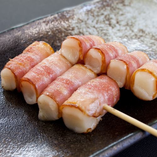 Mochi bacon, salt, sauce each