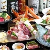 120分飲み放題付★ズワイガニ,国産牛タタキ,鴨鍋…豪華食材堪能コース12品7000円
