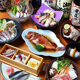 会社宴会にも是非★120分飲み放題付★ズワイガニ,国産牛タタキ,鴨鍋…豪華食材堪能コース12品7000円