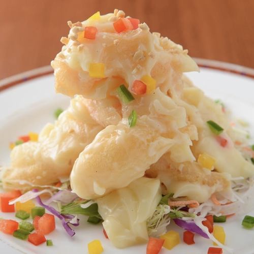 Stir-fried shiba shrimp with mayonnaise