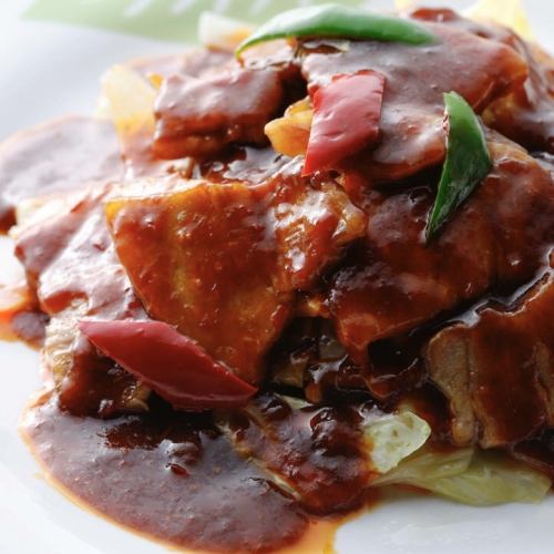 Stir-fried pork and cabbage with spicy miso