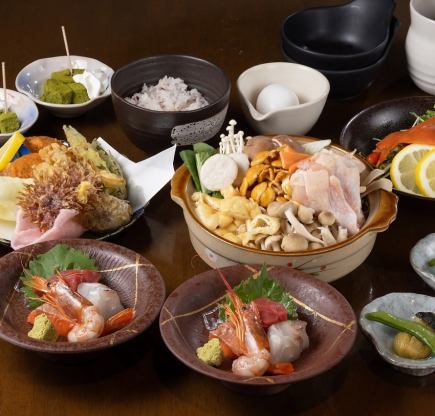 美酒佳肴!旬の鍋付き地酒堪能プラン【5~6品】+地酒10種以上+100種類!飲放題2H 5500円(税込)