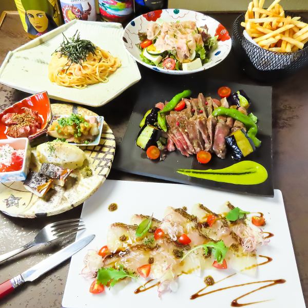 【飲み放題付き】牛ステーキや季節のカルパッチョを楽しめる宴会コース/6000円～（税込）