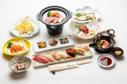 【特撰寿司会席】　料理のみ9品　6500円